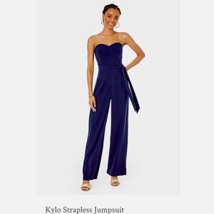 Lilly Pulitzer Deep Blue Strapless Kylo Jumpsuit